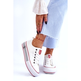Platformsneakers i tyg för damer Big Star LL274180 Vit 5