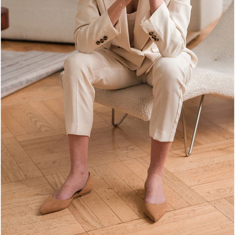 Marco Shoes Balettlägenheter med klack brun 1