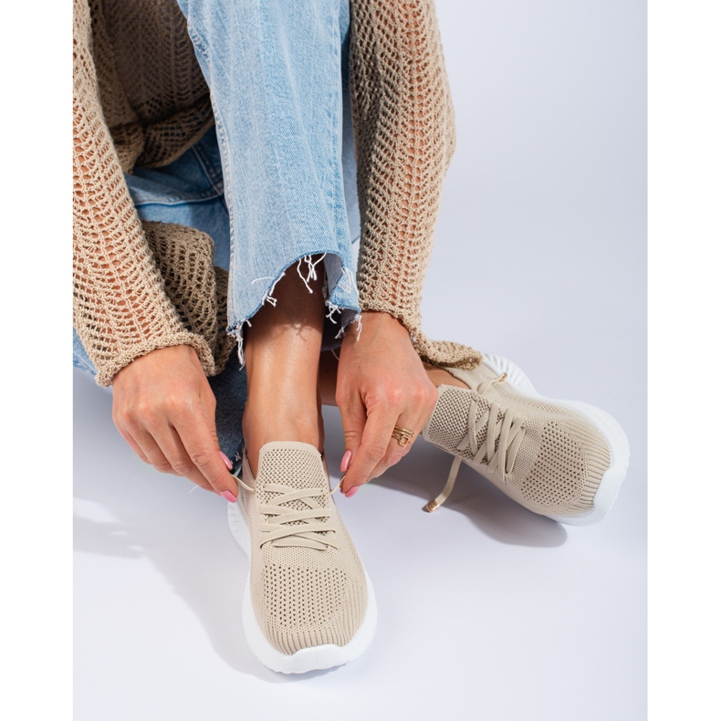 Damtextil sportskor Shelovet beige 1