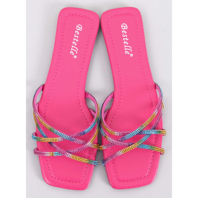 Rexha Fuchsia Rhinestone Tofflor rosa 1