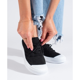 Textilsvarta Shelovet sneakers för kvinnor 1