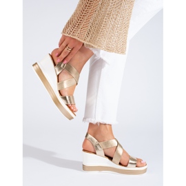 Shelovet kilasandaler i guld gyllene 1