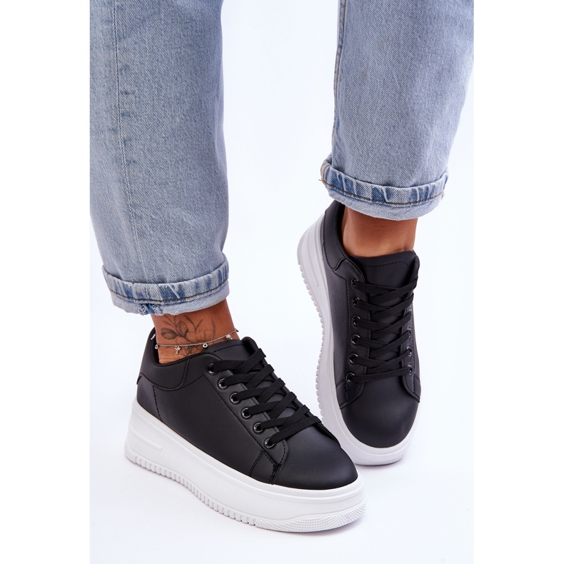 Klassiska träningsskor för kvinnor, svart och vit nattresa 1