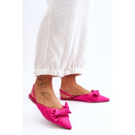 Slip-on ballerinor för kvinnor med rosett Fuchsia Nadine rosa 1