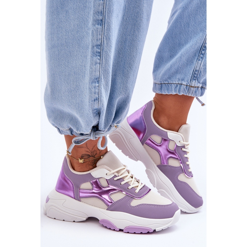 PS1 Lila Cortes Sneakers med snörning för kvinnor purpur 2