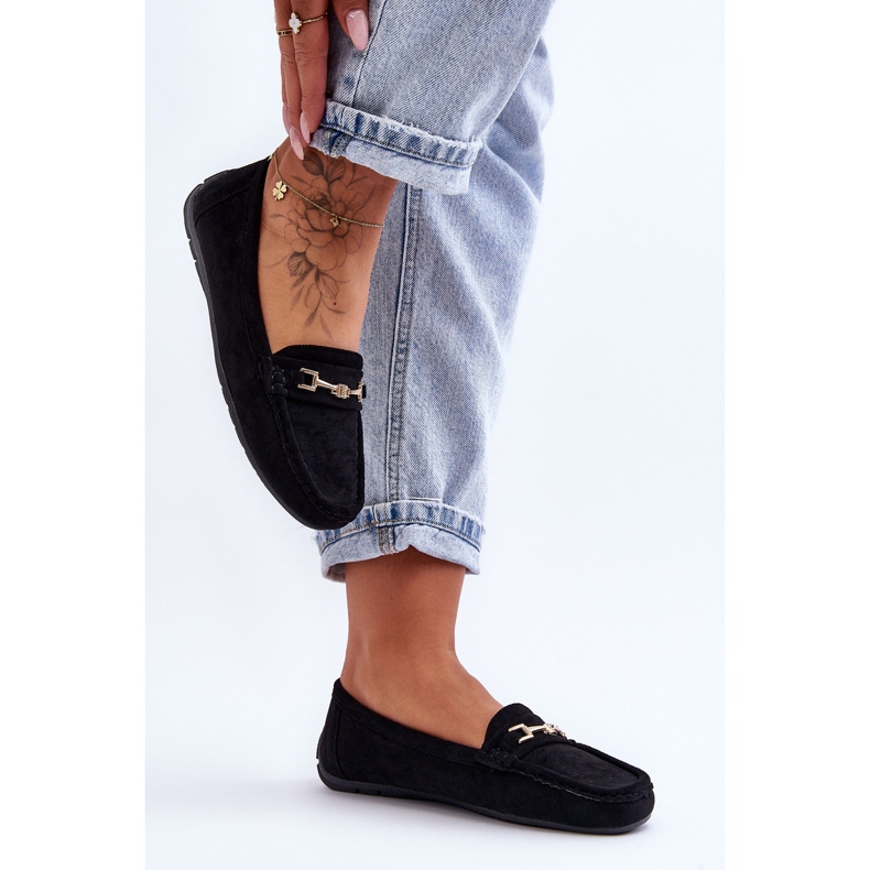 Klassiska Loafers i mocka för damer Svart Corinell 2