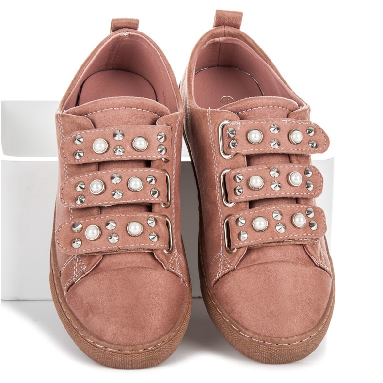 Sergio Todzi Sneakers i mocka med strass rosa 1
