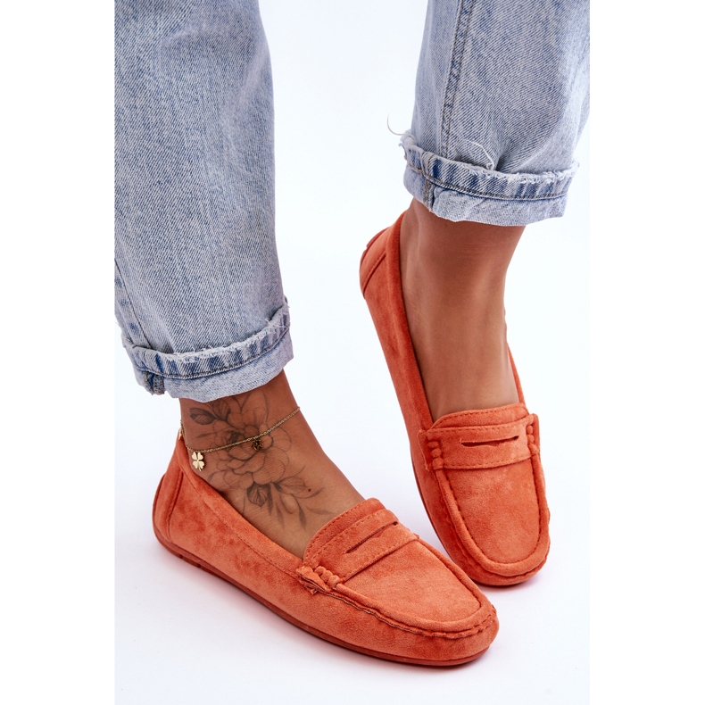 Mocka Loafers för kvinnor Orange Lenvie 2