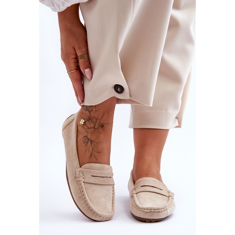 Loafers i mocka för kvinnor Beige Lenvie 1