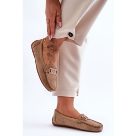 Fashionabla mocka Loafers för kvinnor, brun Rabell 2