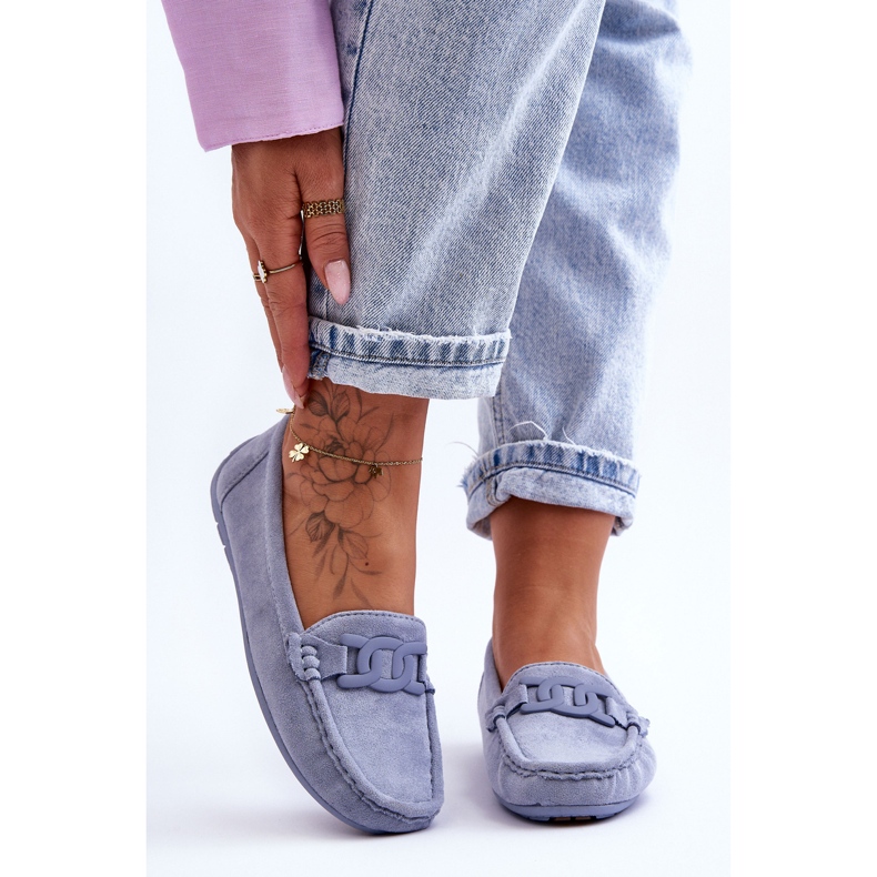 Fashionabla Rabell Blue Mocka Loafers för kvinnor blå 2