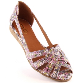 Slip-on sandaler i läder för kvinnor i flerfärgade Dolce Pietro FW195 mångfärgad 2