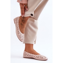 PE1 Genombrutna glansiga ballerinor för kvinnor Rosa Visionär 1