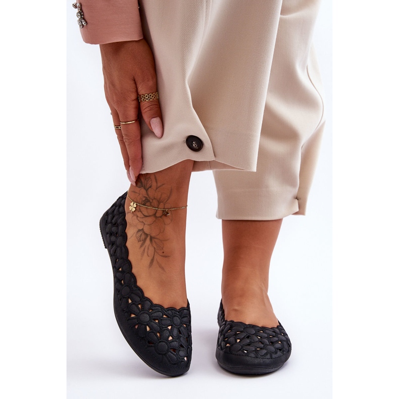 PE1 Genombrutna ballerinor för kvinnor Svart Visionär 2