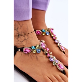 Mocka flip flops med stenar Black Frency svart 4