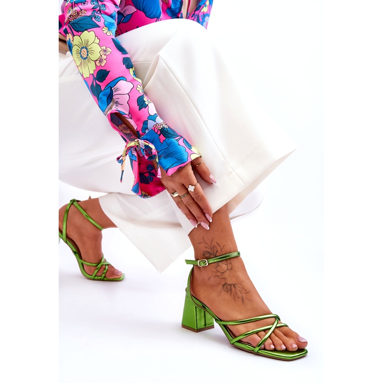 Fashionabla gröna Felisa sandaler med hög klack 5