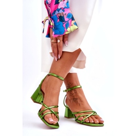 Fashionabla gröna Felisa sandaler med hög klack 2