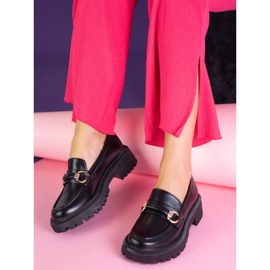 Svarta Shelovet loafers för kvinnor gjorda av ekologiskt läder 1