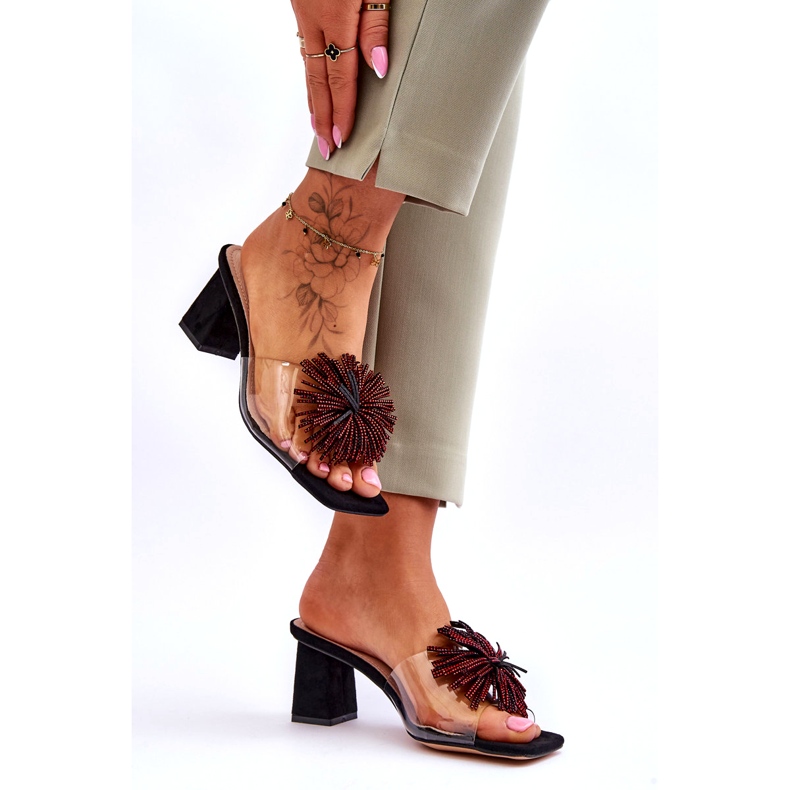 Kvinnors transparenta höga klackar s.barski KV-AP658-1 SVART 4