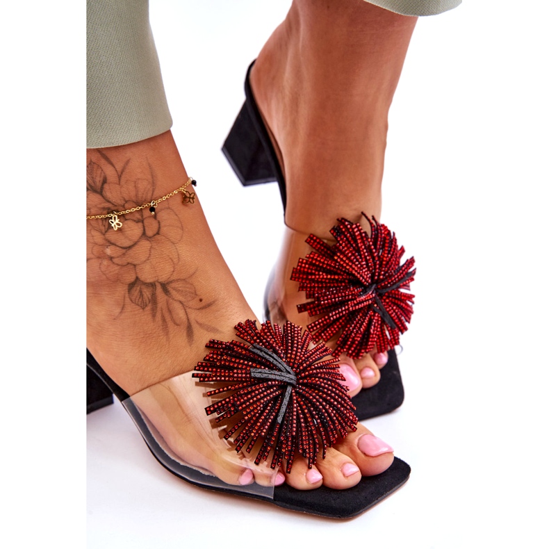 Kvinnors transparenta höga klackar s.barski KV-AP658-1 SVART 5