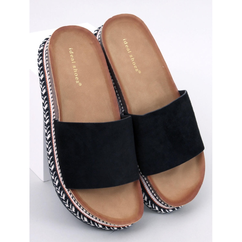 Demou Svarta sandaler med dekorerade sulor 1