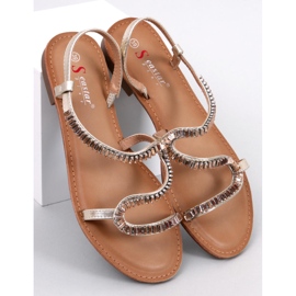 Sandaler med Adani Gold kristaller gyllene 1