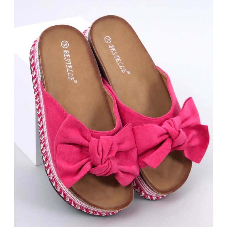 Delair Fuchsia tofflor med hög sula rosa 1