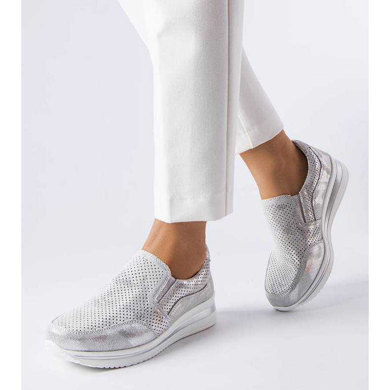 Silver snedställda kilskor silver- 1