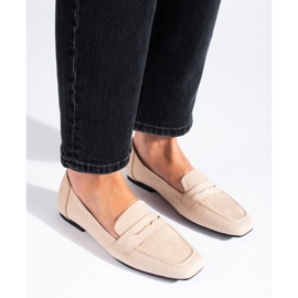 Klassiska loafers i beige mocka från Shelovet 1