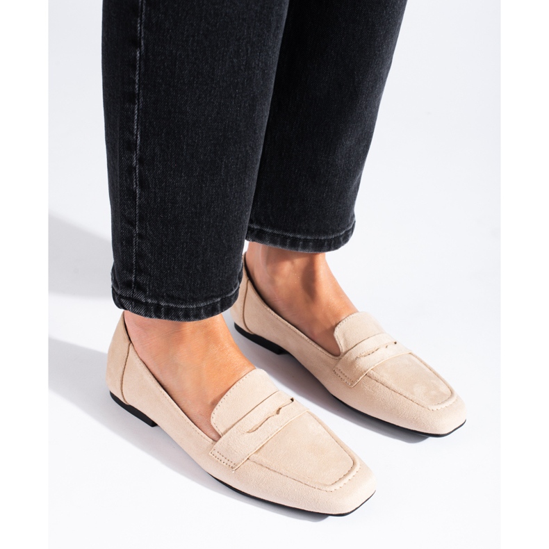 Klassiska loafers i beige mocka från Shelovet 1