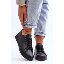 PE1 Klassiska sneakers i läder, svart, obegränsat 2