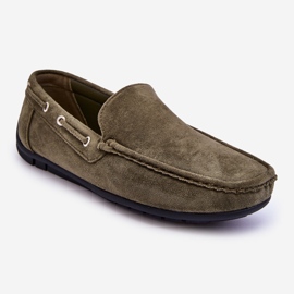 Slip-On Loafers i mocka för män, grön Rayan 1