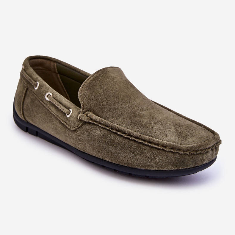 Slip-On Loafers i mocka för män, grön Rayan 1