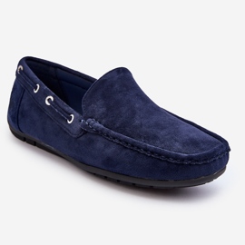 Rayan Slip-On Loafers i mocka för män Marinblå 1