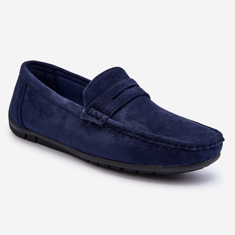 Wesley Navy Mocka Loafers för män blå 1