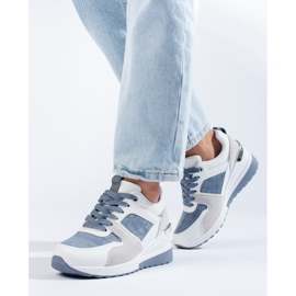 Shelovet wedge sneakers för kvinnor vita och blå 1