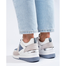Shelovet wedge sneakers för kvinnor vita och blå 2