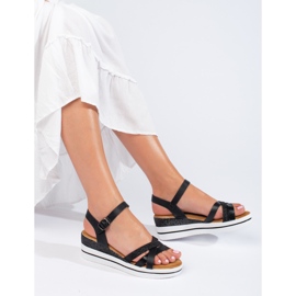 Svarta Shelovet-sandaler för kvinnor 1