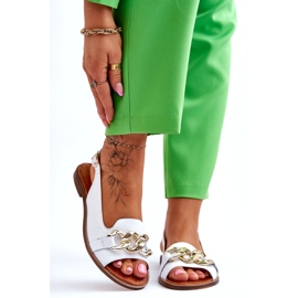 Lewski Shoes Lädersandaler för kvinnor Leewski Skor 3230 Vita ärtor 1