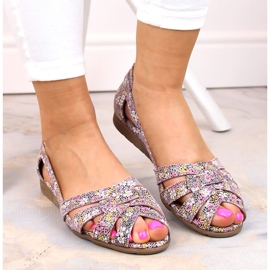 Slip-on sandaler i läder för kvinnor i flerfärgade Dolce Pietro FW195 mångfärgad 1