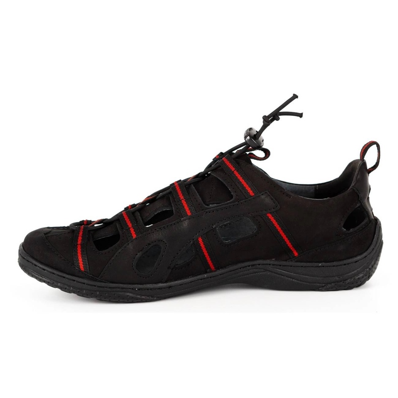 Kampol Genombrutna läderskor för män 26KAM svart 1