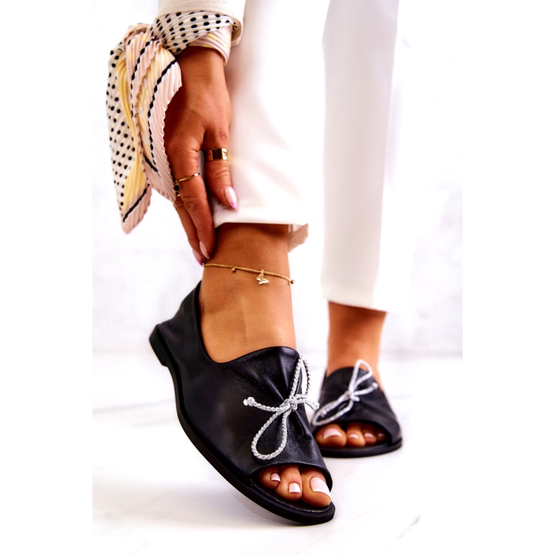 Läder Ballerinas dam Nicole 2660/001 Svart 1