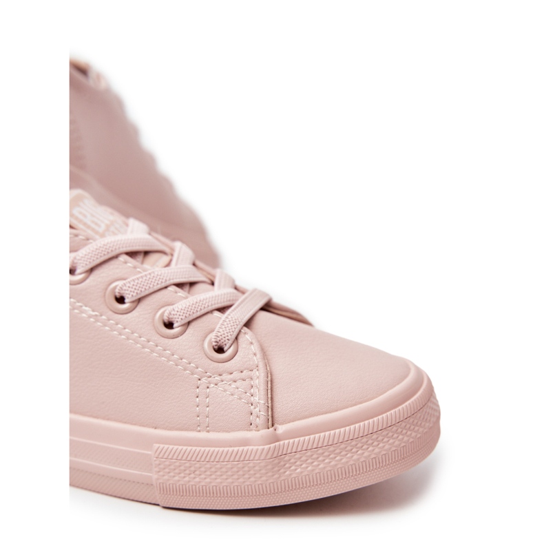 Barns eko-läder sneakers Big Star JJ374022 naken rosa 3