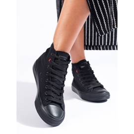 Höga svarta sneakers för kvinnor Big Star T274033 1