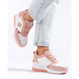 Rosa Shelovet wedge sneakers för kvinnor vit 1