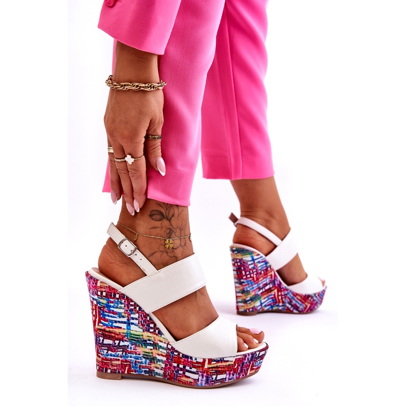 Klädd sandaler för kvinnor Vit Calderia 2