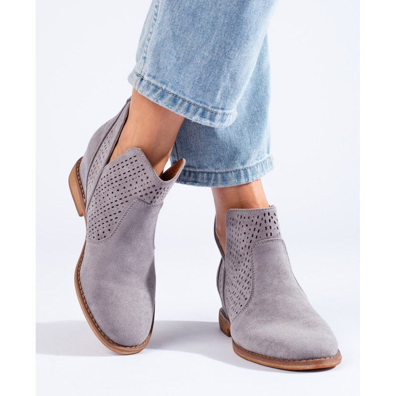 Genombrutna damstövlar Shelovet grå 1