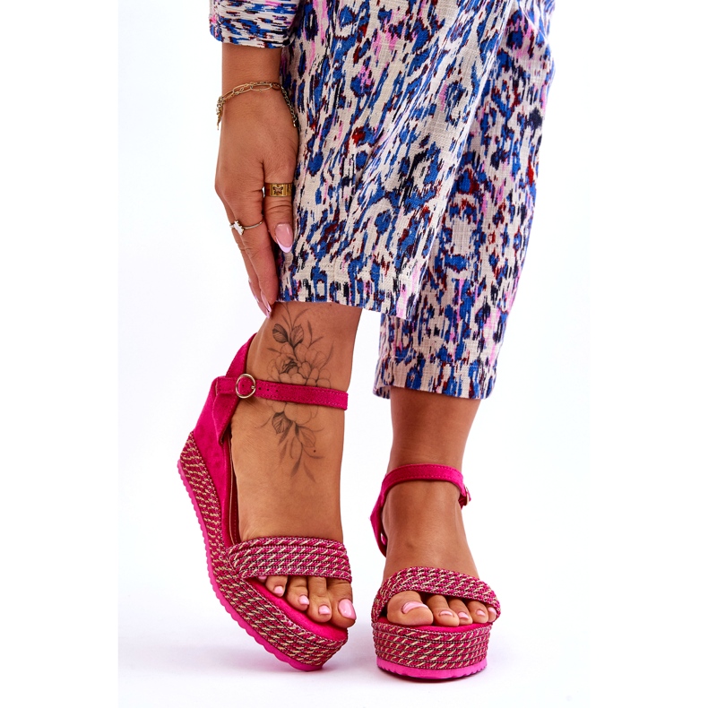 Klassiska sandaler i fuchsia för damer rosa 1