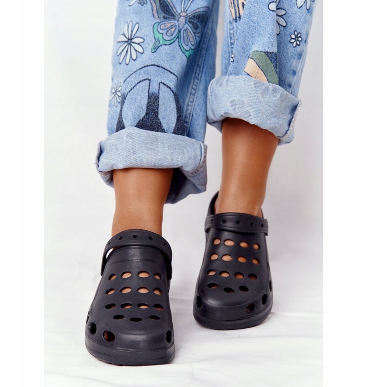 Flameshoes Kvinnors svarta skum tofflor eva svart 4