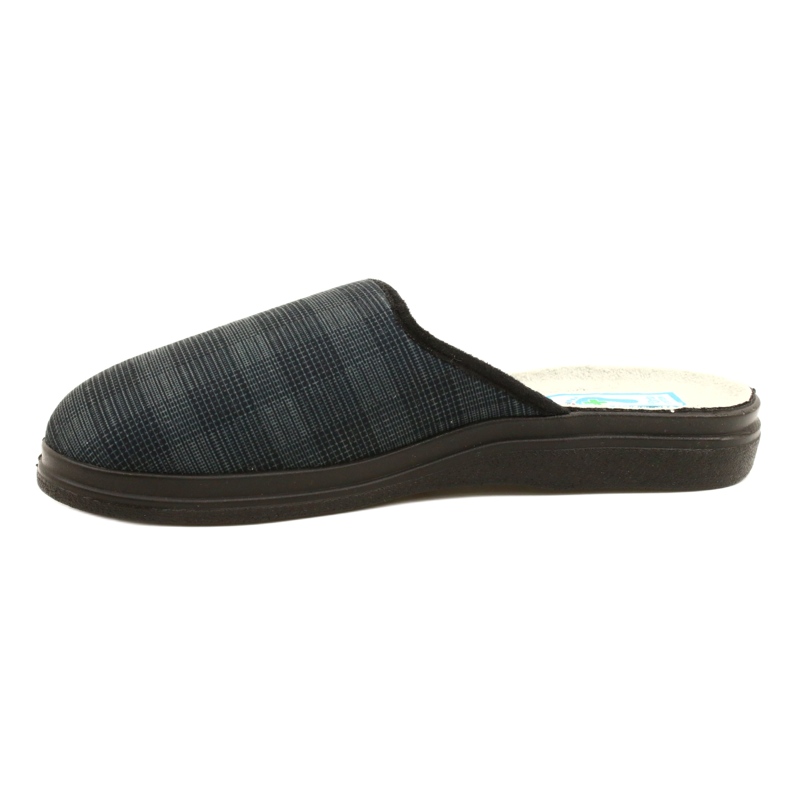 Befado isolerade tofflor för män med rutigt pu-mönster 132M016, marinblå grå 2